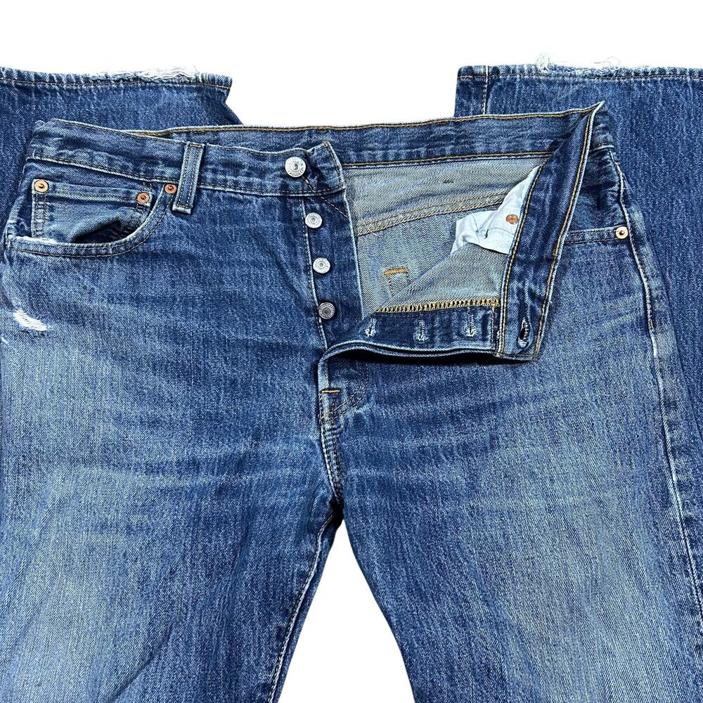 Y2K Levi’s 501 Jeans 36x30 Relaxed Fit Button Fly Original Distressed Denim
